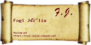 Fogl Júlia névjegykártya