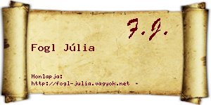 Fogl Júlia névjegykártya